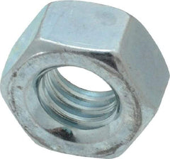 Value Collection - 5/16-18 UNC Steel Right Hand Hex Nut - 1/2" Across Flats, 17/64" High, Zinc Clear Finish - Exact Tool & Supply