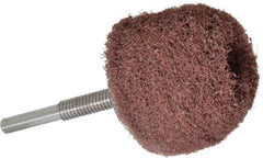 Superior Abrasives - 2" Diam x 2" Thick, Mounted Polishing Wheel - Medium Grade, 1/4" Shank Diam - Exact Tool & Supply