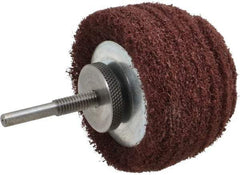 Superior Abrasives - 3" Diam x 2" Thick, Mounted Polishing Wheel - Medium Grade, 1/4" Shank Diam - Exact Tool & Supply