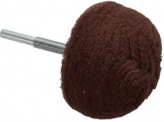 Superior Abrasives - 3" Diam x 2" Thick, Mounted Polishing Wheel - Fine Grade, 1/4" Shank Diam - Exact Tool & Supply