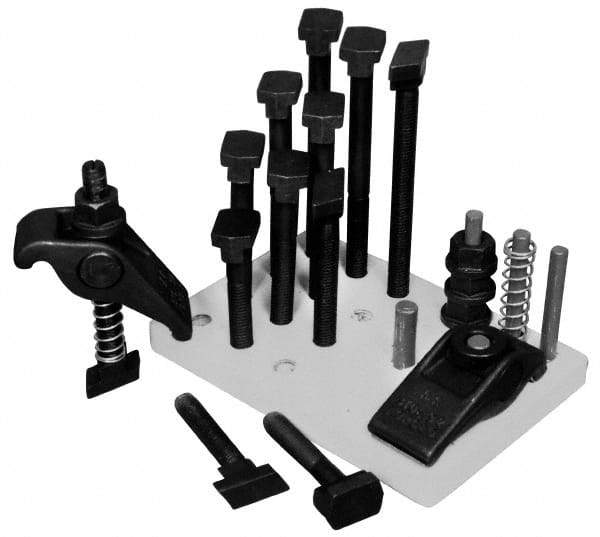 Value Collection - 5/8" Stud, 3" Max Clamping Height, Steel Strap Clamp Assembly - 2-1/4" Strap Thickness, 2-5/8" Strap Width - Exact Tool & Supply