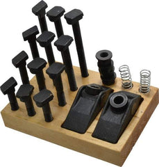 Value Collection - 21 Piece Adjustable Fixturing Clamp Set with 5/8" T-Slot, 1/2-13 Stud Thread - Exact Tool & Supply