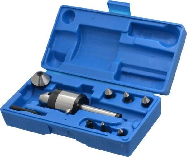 Interstate - 7 Point, 740 Lb Max Workpiece, 5-21/32" OAL, 1-5/16" Head Diam, Tool Steel, Live Center & Point Set - 2MT Taper, Interchangeable - Exact Tool & Supply