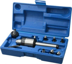 Interstate - 7 Point, 480 Lb Max Workpiece, 6-13/16" OAL, 1-11/16" Head Diam, Tool Steel, Live Center & Point Set - 3MT Taper, Interchangeable - Exact Tool & Supply