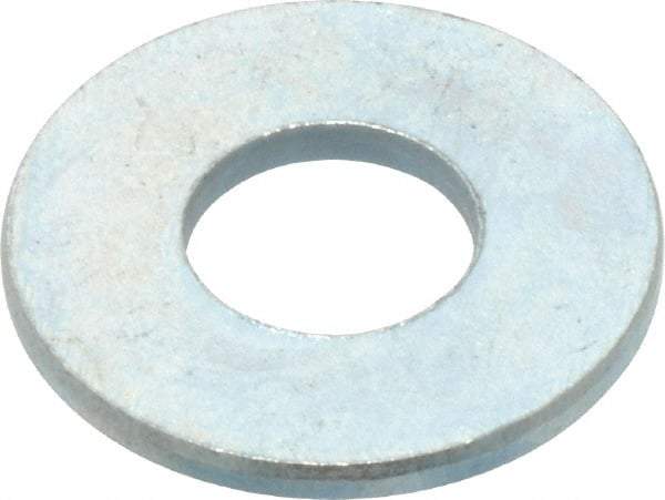 Value Collection - 1/4" Screw, Steel USS Flat Washer - 0.307" ID x 0.749" OD, 0.08" Thick, Zinc-Plated Finish - Exact Tool & Supply