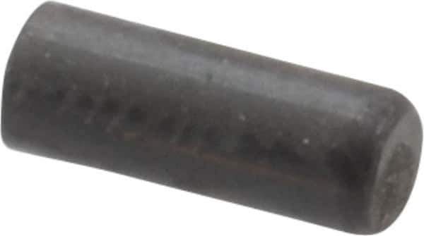 Holo-Krome - 3mm Diam x 8mm Pin Length Grade 8 Alloy Steel Standard Dowel Pin - Black Luster Finish, C 60 (Surface) & C 50-58 Hardness, 1 Beveled & 1 Rounded End - Exact Tool & Supply