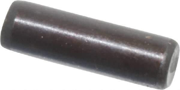 Holo-Krome - 3mm Diam x 10mm Pin Length Grade 8 Alloy Steel Standard Dowel Pin - Black Luster Finish, C 60 (Surface) & C 50-58 Hardness, 1 Beveled & 1 Rounded End - Exact Tool & Supply