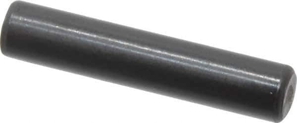 Holo-Krome - 4mm Diam x 20mm Pin Length Grade 8 Alloy Steel Standard Dowel Pin - Black Luster Finish, C 60 (Surface) & C 50-58 Hardness, 1 Beveled & 1 Rounded End - Exact Tool & Supply