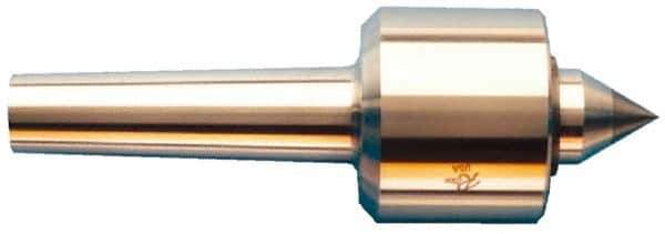 Riten - MT2 Taper Shank, 2-1/8" Head Diam 2,600 Lb Capacity Live Center - 6,000 Max RPM, 2" Head Length, 1" Point Diam, 1-1/4" Point Len, 440 Lb Max Workpc, Standard Point - Exact Tool & Supply