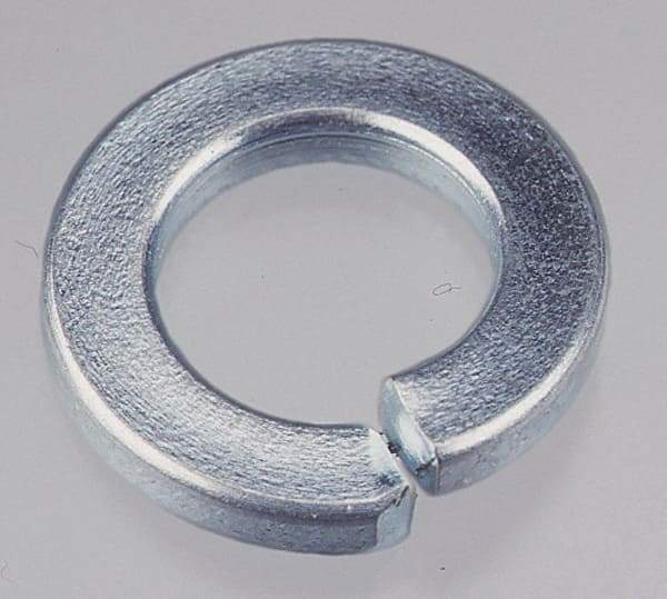 Value Collection - 5/16", 0.317" ID, 0.078" Thick Split Lock Washer - Grade 2 Spring Steel, Zinc-Plated Finish, 0.317" Min ID, 0.326" Max ID, 0.586" Max OD - Exact Tool & Supply