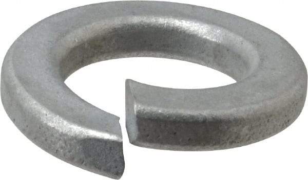Value Collection - 1/2", 0.506" ID, 1/8" Thick Split Lock Washer - Grade 2 Spring Steel, Zinc-Plated Finish, 0.506" Min ID, 0.518" Max ID, 0.873" Max OD - Exact Tool & Supply
