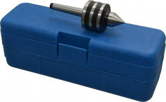 Interstate - MT1 Taper Shank, 1-9/16" Head Diam 556 Lb Capacity Live Center - 1-7/64" Head Length, 0.7813" Point Diam, 1-3/16" Point Len, 66 Lb Max Workpc, 4-9/16" OAL, Standard Point - Exact Tool & Supply