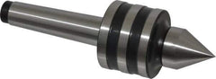 Interstate - MT2 Taper Shank, 1-39/64" Head Diam 756 Lb Capacity Live Center - 1-1/4" Head Length, 15/16" Point Diam, 1-11/32" Point Len, 260 Lb Max Workpc, 5-21/64" OAL, Standard Point - Exact Tool & Supply