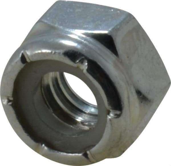 Value Collection - 5/16-18 UNC Grade 2 Hex Lock Nut with Nylon Insert - 1/2" Width Across Flats, 23/64" High, Zinc-Plated Finish - Exact Tool & Supply