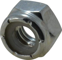 Value Collection - 5/16-18 UNC Grade 2 Hex Lock Nut with Nylon Insert - 1/2" Width Across Flats, 23/64" High, Zinc-Plated Finish - Exact Tool & Supply