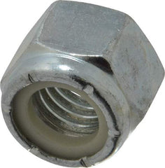 Value Collection - 1/2-13 UNC Grade 2 Hex Lock Nut with Nylon Insert - 3/4" Width Across Flats, 39/64" High, Zinc-Plated Finish - Exact Tool & Supply