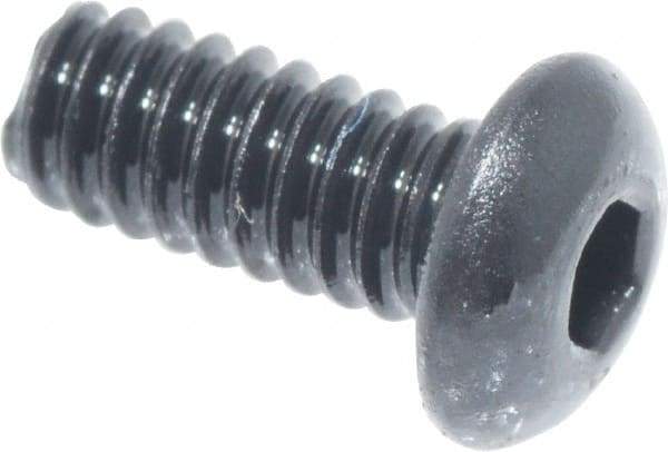 Value Collection - #3-48 UNC Hex Socket Drive, Button Screw - Alloy Steel, Black Oxide Finish, Fully Threaded, 1/4" Length Under Head - Exact Tool & Supply