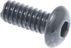 Value Collection - #3-48 UNC Hex Socket Drive, Button Screw - Alloy Steel, Black Oxide Finish, Fully Threaded, 1/4" Length Under Head - Exact Tool & Supply