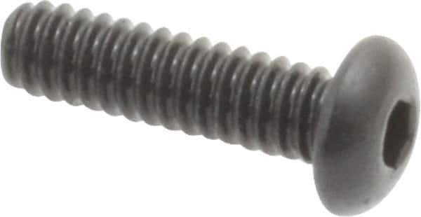 Value Collection - #3-48 UNC Hex Socket Drive, Button Screw - Alloy Steel, Black Oxide Finish, Fully Threaded, 3/8" Length Under Head - Exact Tool & Supply