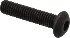 Value Collection - #10-32 UNF Hex Socket Drive, Button Screw - Alloy Steel, Black Oxide Finish, Fully Threaded, 7/8" Length Under Head - Exact Tool & Supply