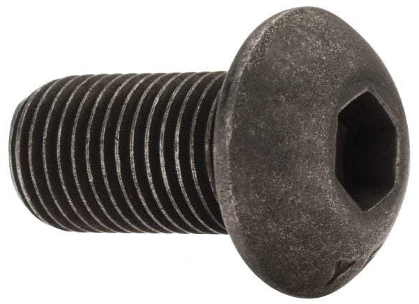 Value Collection - 3/8-24 UNF Hex Socket Drive, Button Screw - Alloy Steel, Black Oxide Finish, Fully Threaded, 3/4" Length Under Head - Exact Tool & Supply