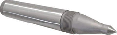 Royal Products - 1.231" Head Diam, Hardened Steel Long Point Solid Dead Center - 4MT Morse Taper, 1/2" Point Diam, 0.81" Point Length, 7-5/16" OAL - Exact Tool & Supply