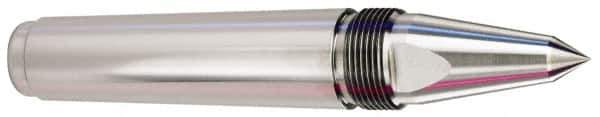 Royal Products - 1.748" Head Diam, Carbide-Tipped Steel Long Point Solid Dead Center - 5MT Morse Taper, 1/2" Point Diam, 8-7/16" OAL - Exact Tool & Supply