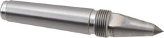 Royal Products - 0.938" Head Diam, Carbide-Tipped Steel Long Point Solid Dead Center - 3MT Morse Taper, 0.38" Point Diam, 5.94" OAL - Exact Tool & Supply