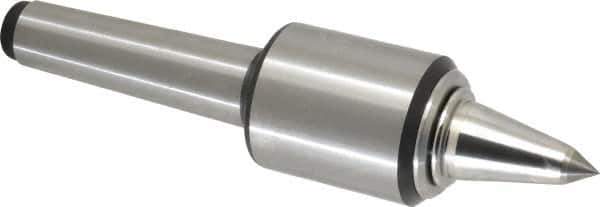 Royal Products - MT3 Taper Shank, 1.7" Head Diam 830 Lb Capacity Carbide Tipped Live Center - 12,000 Max RPM, 2.12" Head Length, 7/8" Point Diam, 1-3/4" Point Len, 180 Lb Max Workpc, 7-23/32" OAL, 3/8" Tip Diam, Long Point - Exact Tool & Supply