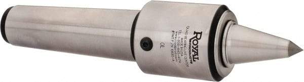Royal Products - MT5 Taper Shank, 2.45" Head Diam 1,905 Lb Capacity Carbide Tipped Live Center - 12,000 Max RPM, 2.78" Head Length, 1-1/4" Point Diam, 2.35" Point Len, 525 Lb Max Workpc, 10-3/4" OAL, 1/2" Tip Diam, Long Point - Exact Tool & Supply
