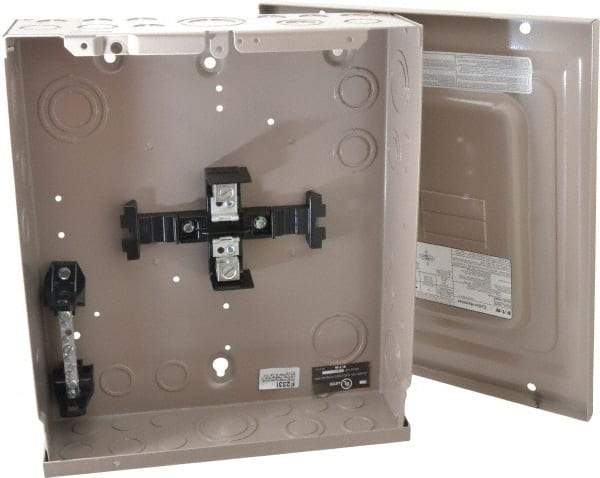Eaton Cutler-Hammer - 4 Circuits, 120/240 VAC, 125 Amp Main, 14-1/0 AWG, Surface, Indoor Main Lug Load Center - 1 Phase, 1 NEMA Rating, 11 Inch Wide x 3.69 Inch Deep x 13 Inch High - Exact Tool & Supply
