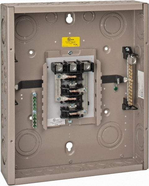 Eaton Cutler-Hammer - 12 Circuits, 208/120 VAC, 125 Amp Main, 6-2/0 AWG, Indoor Main Lug Load Center - 3 Phase, 1 NEMA Rating, 14.31 Inch Wide x 3.88 Inch Deep x 16-3/4 Inch High - Exact Tool & Supply