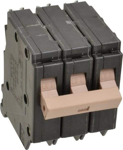 Eaton Cutler-Hammer - 30 Amp, 120/240 VAC, 3 Pole, Plug In Type CH Circuit Breaker - Thermal Magnetic Trip, 10 kA Breaking Capacity, 14-6 AWG - Exact Tool & Supply