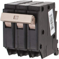 Eaton Cutler-Hammer - 70 Amp, 120/240 VAC, 3 Pole, Plug In Type CH Circuit Breaker - Thermal Magnetic Trip, 10 kA Breaking Capacity, 14-6 AWG - Exact Tool & Supply