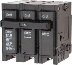 Eaton Cutler-Hammer - 15 Amp, 240 VAC, 3 Pole, Plug In Type BR Circuit Breaker - Magnetic Trip, 10 kA Breaking Capacity, 14-4 AWG - Exact Tool & Supply