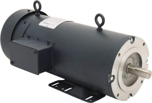 Leeson - 2 Max hp, 1,750 Max RPM, DC Electric AC DC Motor - 230 V Input, 145TC Frame, C-Face with Base Mount, TEFC Enclosure - Exact Tool & Supply