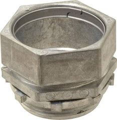 Thomas & Betts - 2-1/2" Trade, Die Cast Zinc Compression Straight EMT Conduit Connector - Noninsulated - Exact Tool & Supply