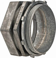 Thomas & Betts - 4" Trade, Die Cast Zinc Compression Straight EMT Conduit Connector - Noninsulated - Exact Tool & Supply