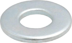 Value Collection - 1/4" Screw, Steel SAE Flat Washer - 9/32" ID x 5/8" OD, 1/16" Thick, Zinc-Plated Finish - Exact Tool & Supply