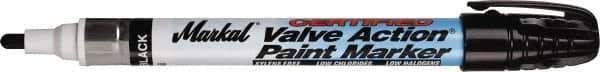 Markal - Black Paint Marker - Fiber Medium Tip, Alcohol Base Ink - Exact Tool & Supply