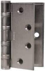 Stanley - 4-1/2" Long Steel Commercial Hinge - Satin Chrome Finish, 5 Knuckles, 7 Holes - Exact Tool & Supply