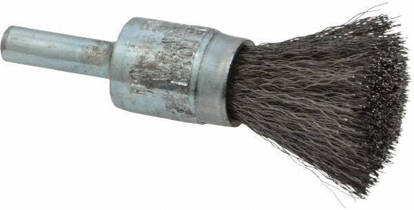 Osborn - 1/2" Brush Diam, Crimped, End Brush - 1/4" Diam Shank, 25,000 Max RPM - Exact Tool & Supply