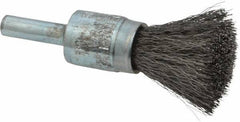 Osborn - 1/2" Brush Diam, Crimped, End Brush - 1/4" Diam Shank, 25,000 Max RPM - Exact Tool & Supply