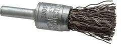 Osborn - 1/2" Brush Diam, Crimped, End Brush - 1/4" Diam Shank, 25,000 Max RPM - Exact Tool & Supply