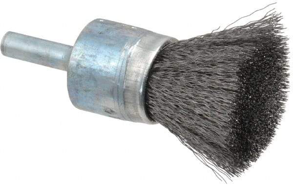 Osborn - 3/4" Brush Diam, Crimped, End Brush - 1/4" Diam Shank, 20,000 Max RPM - Exact Tool & Supply