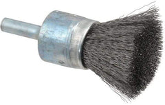 Osborn - 3/4" Brush Diam, Crimped, End Brush - 1/4" Diam Shank, 20,000 Max RPM - Exact Tool & Supply
