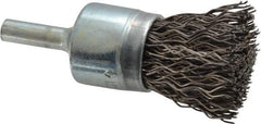 Osborn - 3/4" Brush Diam, Crimped, End Brush - 1/4" Diam Shank, 20,000 Max RPM - Exact Tool & Supply