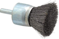 Osborn - 1" Brush Diam, Crimped, End Brush - 1/4" Diam Shank, 20,000 Max RPM - Exact Tool & Supply