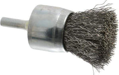 Osborn - 1" Brush Diam, Crimped, End Brush - 1/4" Diam Shank, 20,000 Max RPM - Exact Tool & Supply