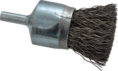 Osborn - 1" Brush Diam, Crimped, End Brush - 1/4" Diam Shank, 20,000 Max RPM - Exact Tool & Supply